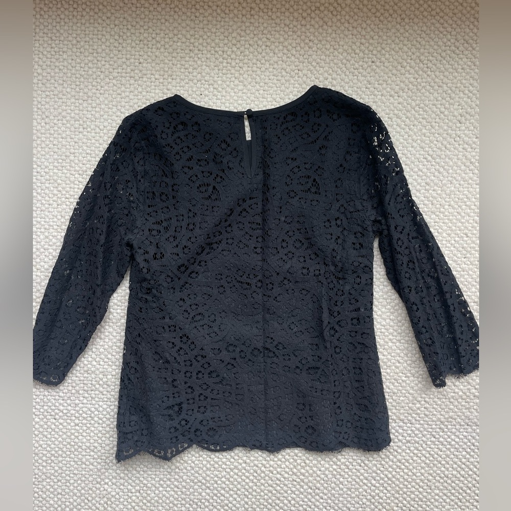 J Crew black lace blouse